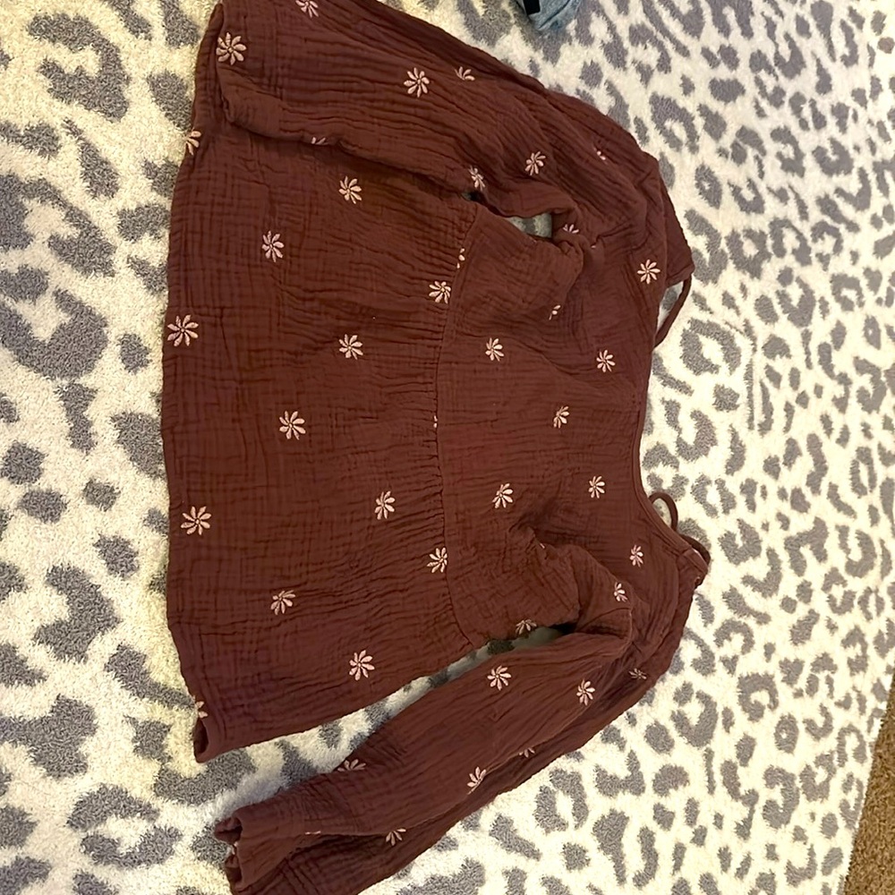 2 for $10 Madewell pepulum linen boho top in xxs